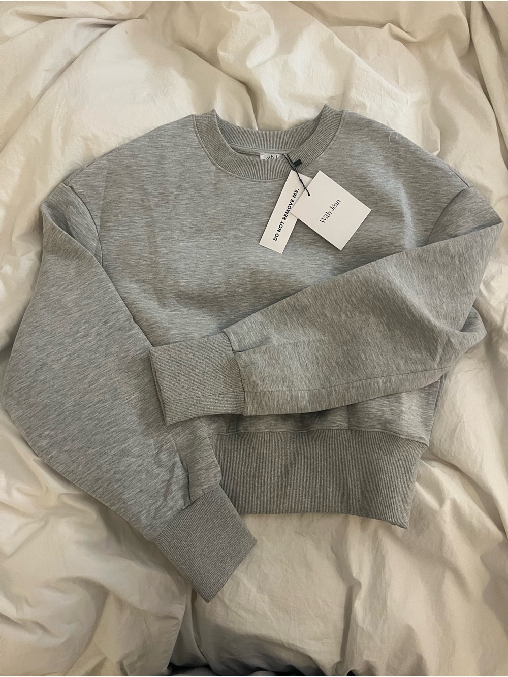 With Jean phoenix swester Gray Cropped Crewneck Sweatshirt